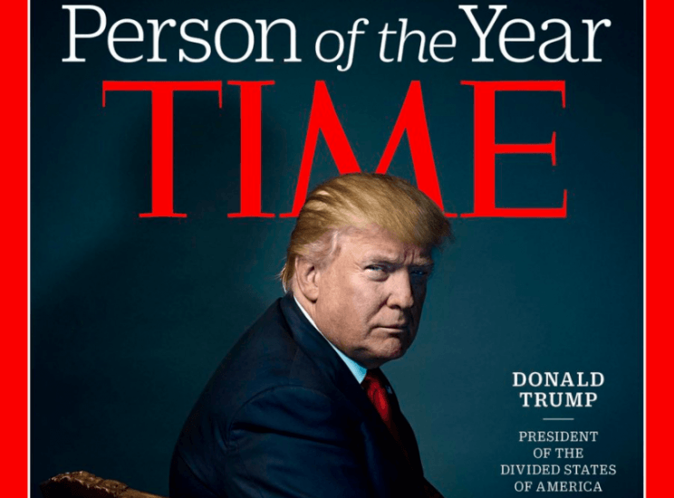 Letter M Trump Time cover person of the year devil donald horns satan