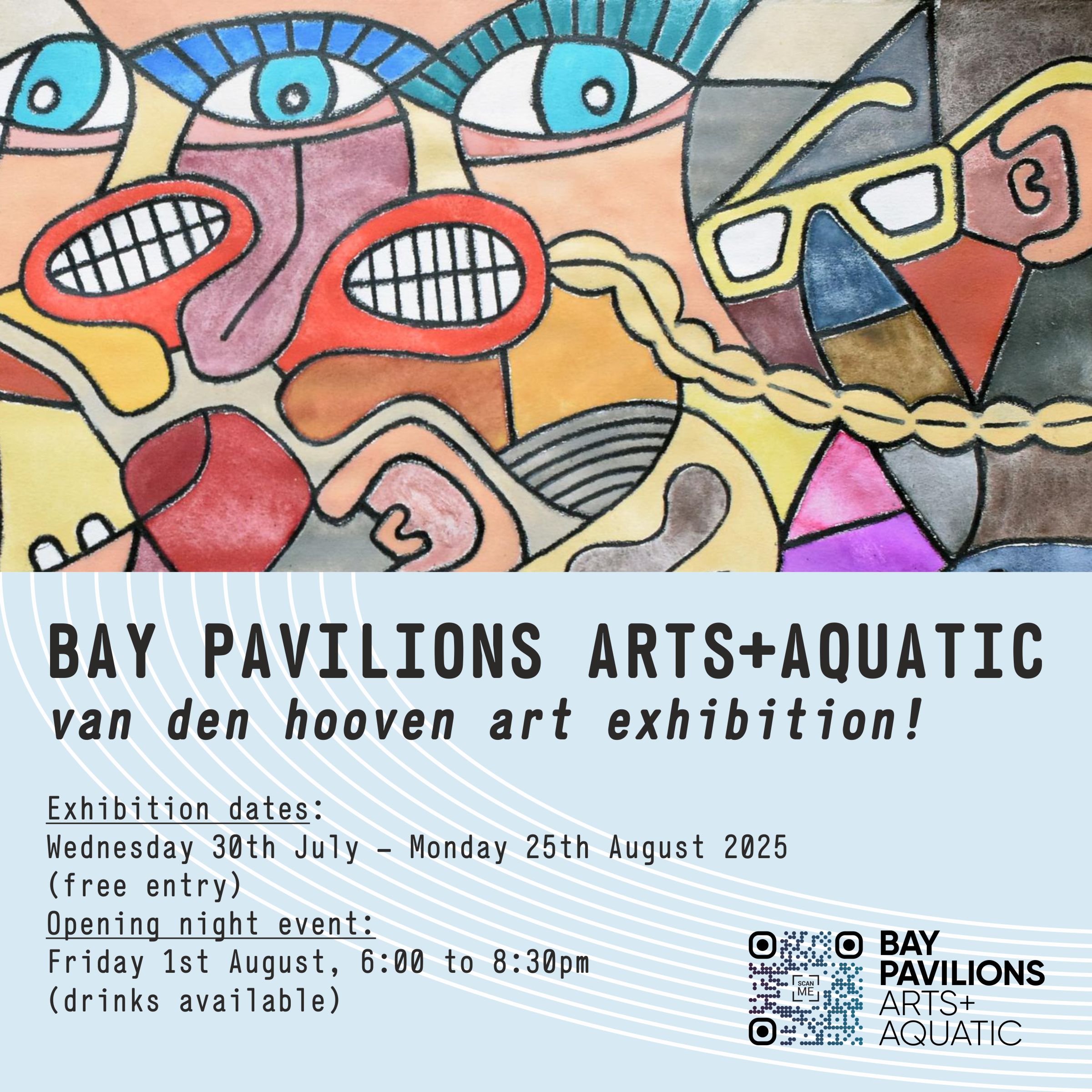bay pavilion arts aquatic flyer square format for instagram